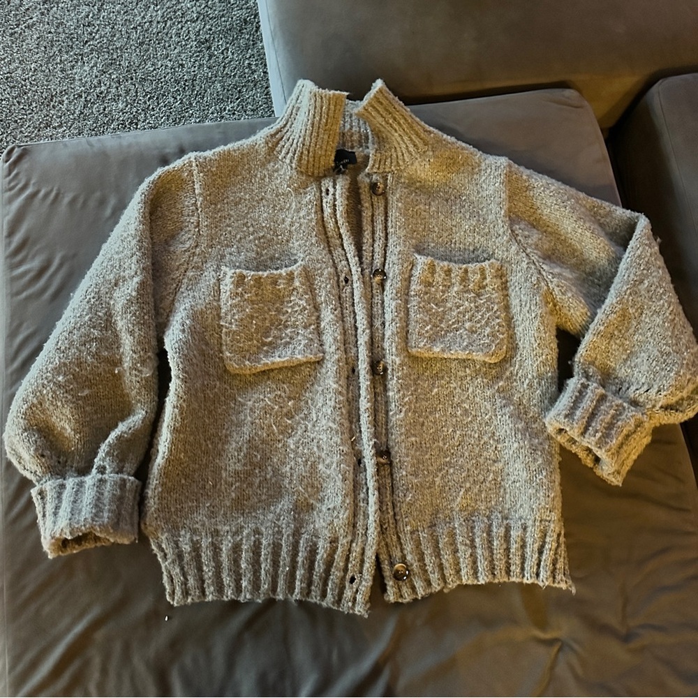 Lumiere Size Medium Cozy Button-Up Heavyweight Sweater Jacket Irish Unisex Warm